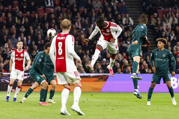 AMSTERDAM - Tolu Arokodare of Ajax heads the ball towards goal during the Dutch Eredivisie match between AFC Ajax and NEC Nijmegen at the Johan Cruijff ArenA on October 10, 2026 in Amsterdam, the Netherlands. MAURICE VAN STEEN ANP Eredivisie 2026 27 xVIxANPxSportx xxANPxIVx 572061326 originalFilename: 572061326