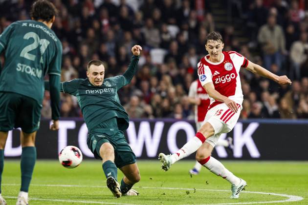 AMSTERDAM - (lr) Darko NejaÅ¡miÄ‡ of NEC Nijmegen, Youri Baas of Ajax during the Dutch Eredivisie match between AFC Ajax and NEC Nijmegen at the Johan Cruijff ArenA on October 10, 2026 in Amsterdam, the Netherlands. MAURICE VAN STEEN ANP Eredivisie 2026 27 xVIxANPxSportx xxANPxIVx 572061755 originalFilename: 572061755