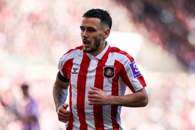 Sunderland, England, 10th October 2026. Enzo Le Fee of Sunderland during the Sunderland vs Brighton and Hove Albion Premier League match at the Stadium Of Light, Sunderland. Picture credit should read: Nigel Roddis Sportimage EDITORIAL USE ONLY. No use with unauthorised audio, video, data, fixture lists, club league logos or live services. Online in-match use limited to 120 images, no video emulation. No use in betting, games or single club league player publications. SPI_085_NR_SUND_BRIG SPI-5059-0085