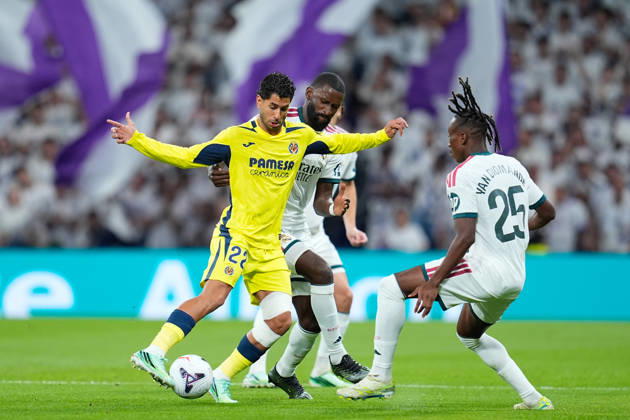 October 10, 2026, Madrid, Madrid, Spain: Ayoze Perez of Villarreal CF and Antonio Rudiger of Real Madrid CF compete for the ball during the Spanish League, LaLiga EA Sports, football match between Real Madrid and Villarreal CF at Bernabeu stadium on October 10, 2026, in Madrid, Spain. Real Madrid V Villarreal CF - LaLiga EA Sports - ZUMAa181 20261010_zaa_a181_158 Copyright: xDennisxAgyemanx