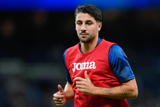 October 10, 2026, Madrid, Madrid, Spain: Santi Comesana of Villarreal CF warms up during the Spanish League, LaLiga EA Sports, football match between Real Madrid and Villarreal CF at Bernabeu stadium on October 10, 2026, in Madrid, Spain. Real Madrid V Villarreal CF - LaLiga EA Sports - ZUMAa181 20261010_zaa_a181_161 Copyright: xDennisxAgyemanx