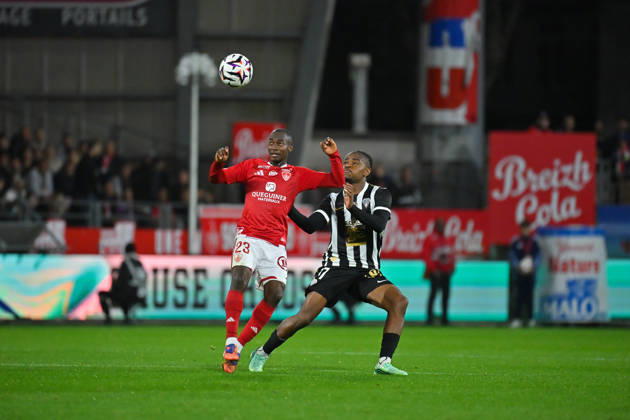 Stade Brestois 29 v Angers SCO - Ligue 1 McDonald s 2026 2027 Kamory DOUMBIA of Stade Brestois 29 and Joseph KALULU of ANGERS during Ligue 1 McDonald s match between Brest and Angers at Stade Francis-Le Ble on October 10, 2026 in Brest, France. Brest France  Copyright: xIconxSportx 776573329