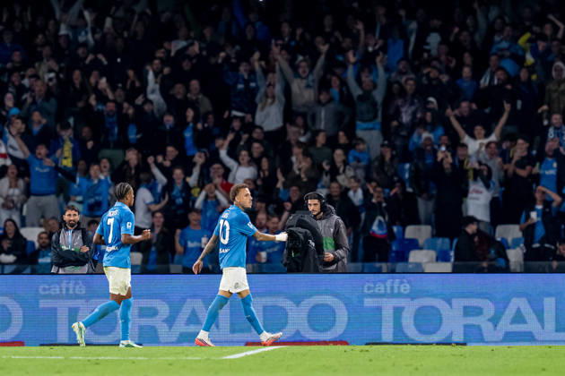 Napoli v Frosinone - Serie A Enilive Noa Lang of SSC Napoli celebrates after scoring second goal during the Serie A Enilive match between Napoli and Frosinone at Stadio Diego Armando Maradona on October 10, 2026 in Naples, Italy Naples Stadio Diego Armando Maradona Campania Italy Copyright: xGiuseppexMaffiax 261010_SerieA_Napoli-Frosinone_GM_06081
