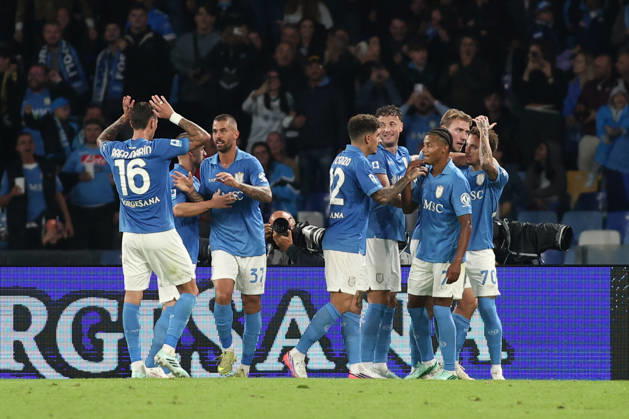 SOCCER - Serie A - SSC Napoli vs. Frosinone Calcio Photo by IPA ABACAPRESS.COM89517606 - Noa Lang of Societa Sportiva Calcio Napoli scores the goal to make it 2-0 during the 2026 2027 Serie A match between SSC Napoli and Frosinone Calcio at the Diego Armando Maradona Stadium in Naples, Italy. Naples Italy Copyright: xIPAxSport ABACAx