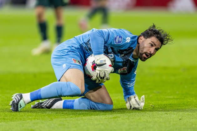 AMSTERDAM: NEC Nijmegen goalkeeper Gonzalo Crettaz during the Vriendenloterij Eredivisie match between Ajax and NEC at the Johan Cruijff ArenA on October 10, 2026, in Amsterdam, Netherlands. Photo by DeFodi Images