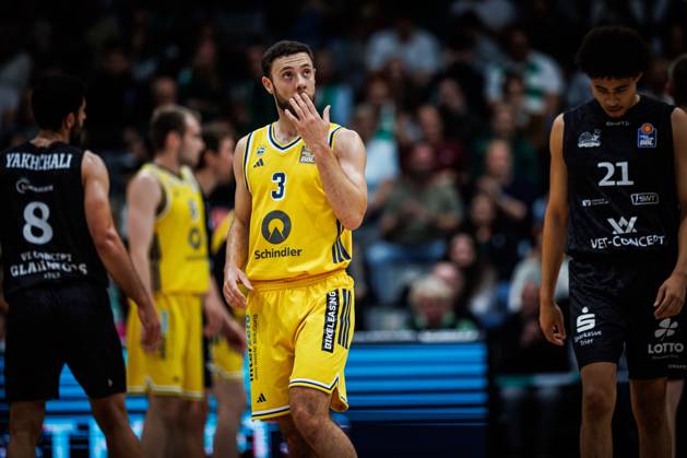 Jordan Ford, Alba Berlin, grief, disappointment, emotions; Vet Concept Gladiators Trier vs. Alba Berlin, basketball, easyCredit BBL, Matchday 5, 2026–2027 season, October 10, 2026 Vet Concept Gladiators Trier vs. Alba Berlin, Basketball, easyCredit BBL, Matchday 5, 2026–2027 Season, October 10, 2026 Copyright: xEibnerxPressefotox EP_ANS
