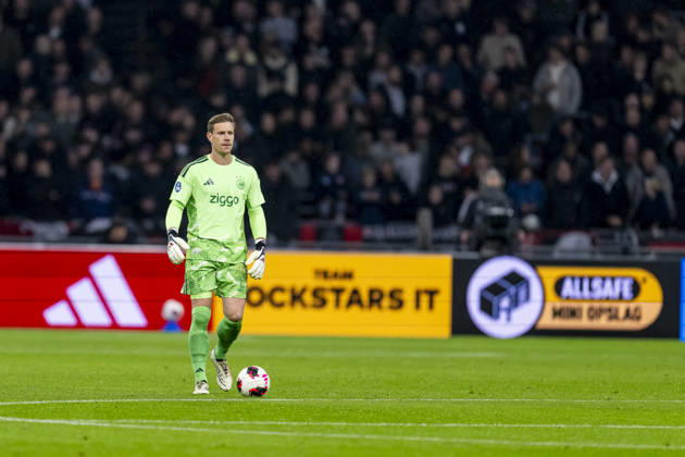 AMSTERDAM: AFC Ajax Amsterdam goalkeeper Marc ter Stegen during the Vriendenloterij Eredivisie match between Ajax and NEC at the Johan Cruijff ArenA on October 10, 2026, in Amsterdam, Netherlands. Photo by DeFodi Images