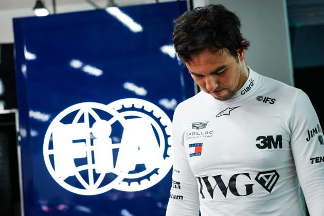 F1 - SINGAPORE GRAND PRIX 2026 PEREZ Sergio (mex), Cadillac F1 Team MAC-26, portrait during the 2026 Formula 1 Singapore Grand Prix, 17th round of the 2026 Formula One World Championship, WM, Weltmeisterschaft from October 9 to 11, 2026 on the Marina Bay Street Circuit, in Singapore, Singapore - SingaporeSingapore Copyright: xFLORENTxGOODENx