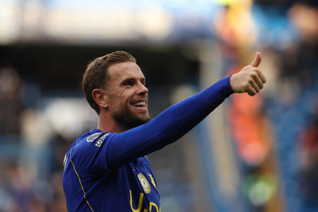 10th October 2026; Stamford Bridge, London, England; Premier League Football, Chelsea versus Bournemouth; Jordan Henderson of Chelsea applauding the Chelsea fans after the match JohnxPatrickxFletcher