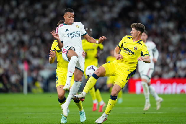 October 10, 2026, Madrid, Madrid, Spain: Kylian Mbappe of Real Madrid CF and Pau Navarro of Villarreal CF compete for the ball during the Spanish League, LaLiga EA Sports, football match between Real Madrid and Villarreal CF at Bernabeu stadium on October 10, 2026, in Madrid, Spain. Real Madrid V Villarreal CF - LaLiga EA Sports  - ZUMAa181 20261010_zaa_a181_198 Copyright: xDennisxAgyemanx