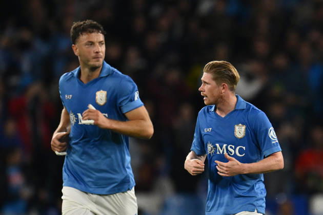 RECORD DATE NOT STATED 10th October 2026; Stadio Diego Armando Maradona, Naples, Italy; Italian Serie A Football, Napoli versus Frosinone; Kevin De Bruyne of Napoli celebrates after scoring the penalty for 1-0 DomenicoxCippitelli