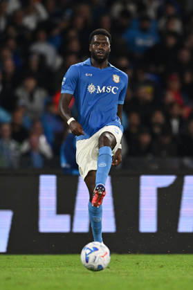RECORD DATE NOT STATED 10th October 2026; Stadio Diego Armando Maradona, Naples, Italy; Italian Serie A Football, Napoli versus Frosinone; Benoit Badiashile of Napoli passes the ball DomenicoxCippitelli