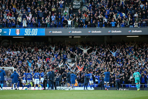 10th October 2026; Portman Road, Ipswich, Suffolk, England; Premier League Football, Ipswich Town versus Fulham; Ipswich Town players salute their fans after the match AndyxSkinner