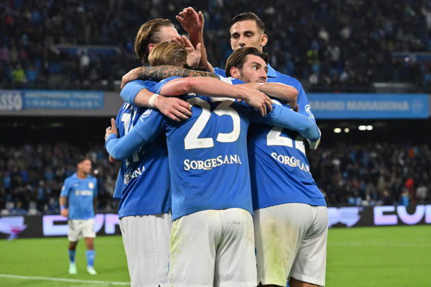 RECORD DATE NOT STATED 10th October 2026; Stadio Diego Armando Maradona, Naples, Italy; Italian Serie A Football, Napoli versus Frosinone; Kevin De Bruyne of S.S.C. Napoli celebrates after scoring the goal of 3-0 DomenicoxCippitelli