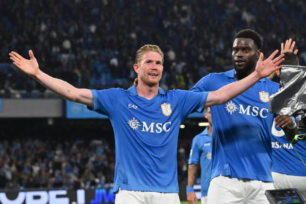 RECORD DATE NOT STATED 10th October 2026; Stadio Diego Armando Maradona, Naples, Italy; Italian Serie A Football, Napoli versus Frosinone; Kevin De Bruyne of S.S.C. Napoli celebrates after scoring the goal of 3-0 DomenicoxCippitelli