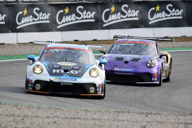 Porsche Sixt Carrera Cup Germany Final at the Hockenheimring, October 9–11, 2026 Porsche Sixt Carrera Cup Germany Final at the Hockenheimring, October 9–11, 2026 Race on Saturday Pictured: Sam Jongejan (NED), Sebastian Freymuth (DEU) Copyright: xBEAUTIFULxSPORTS Bernhardtx