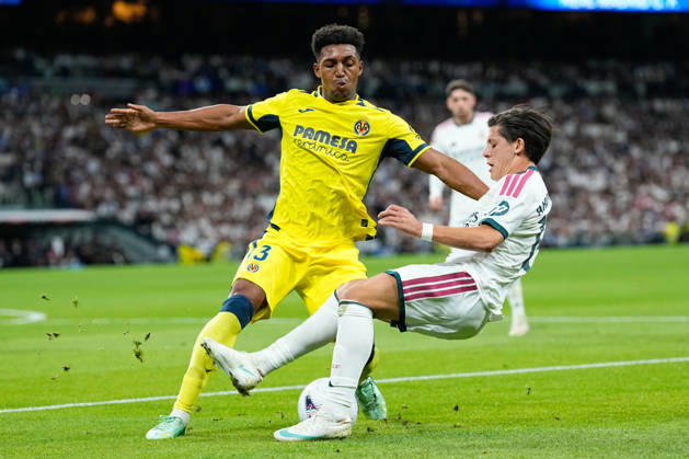 October 10, 2026, Madrid, Madrid, Spain: Alex Freeman of Villarreal CF and Arda Guler of Real Madrid CF compete for the ball during the Spanish League, LaLiga EA Sports, football match between Real Madrid and Villarreal CF at Bernabeu stadium on October 10, 2026, in Madrid, Spain. Real Madrid V Villarreal CF - LaLiga EA Sports - ZUMAa181 20261010_zaa_a181_263 Copyright: xDennisxAgyemanx