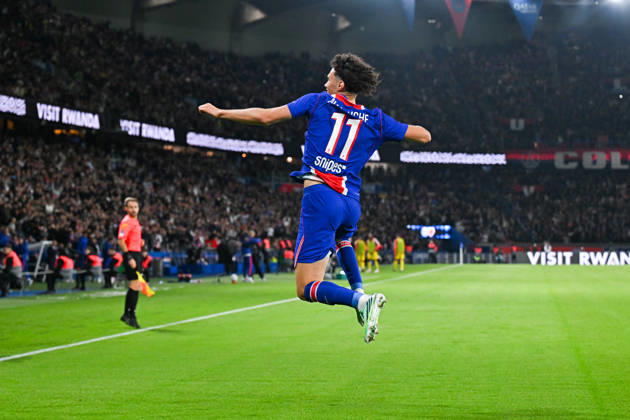 Paris Saint-Germain v Le Mans FC - Ligue 1 McDonald s 2026 2027 Maghnes AKLIOUCHE of Paris Saint-Germain celebrate after scores during Ligue 1 McDonald s match between Paris and Le Mans at Parc des Princes on October 10, 2026 in Paris, France. Paris France  Copyright: xBaptistexFernandezx 776573319
