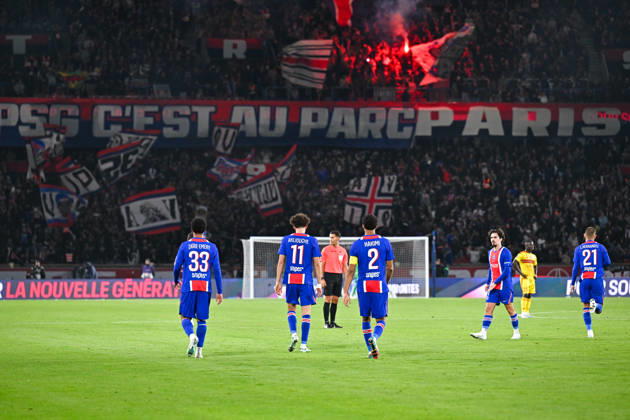 Paris Saint-Germain v Le Mans FC - Ligue 1 McDonald s 2026 2027 Warren ZAIRE-EMERY of Paris Saint-Germain, Achraf HAKIMI of Paris Saint-Germain and Maghnes AKLIOUCHE of Paris Saint-Germain celebrate after scores during Ligue 1 McDonald s match between Paris and Le Mans at Parc des Princes on October 10, 2026 in Paris, France. Paris France  Copyright: xBaptistexFernandezx 776573319