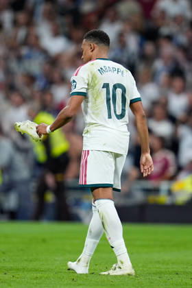 October 10, 2026, Madrid, Madrid, Spain: Kylian Mbappe of Real Madrid CF reacts during the Spanish League, LaLiga EA Sports, football match between Real Madrid and Villarreal CF at Bernabeu stadium on October 10, 2026, in Madrid, Spain. Real Madrid V Villarreal CF - LaLiga EA Sports  - ZUMAa181 20261010_zaa_a181_299 Copyright: xDennisxAgyemanx