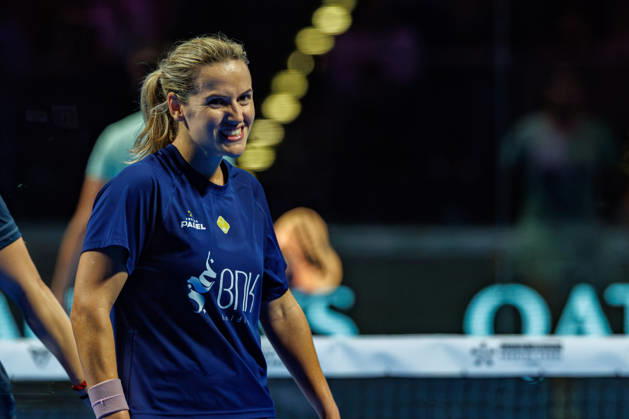 DÜSSELDORF, GERMANY - 10 OCTOBER 2026: Image shows Ariana Sanchez Fallada (ESP) during CUPRA Germany Premier Padel P2 2026 Day 7: Semifinals at CASTELLO Düsseldorf on 10 10 2026 in Düsseldorf, Germany. Germany Copyright: xFröhlichxPascalx