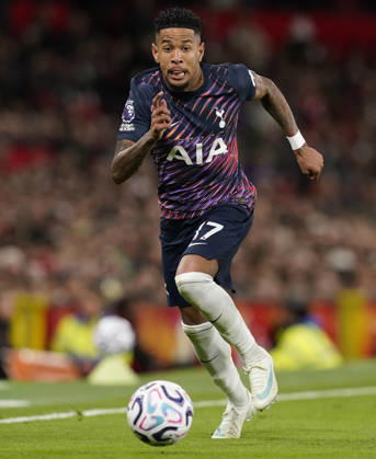 Manchester, England, 10th October 2026. Savio of Tottenham Hotspur during the Manchester United, ManU vs Tottenham Hotspur Premier League match at Old Trafford, Manchester. Picture credit should read: Andrew Yates Sportimage EDITORIAL USE ONLY. No use with unauthorised audio, video, data, fixture lists, club league logos or live services. Online in-match use limited to 120 images, no video emulation. No use in betting, games or single club league player publications. SPI_081_AY_MANUTD_SPURS SPI-5058-0090