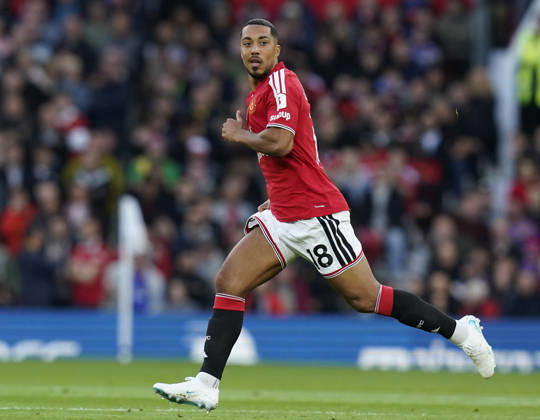 Manchester, England, 10th October 2026. Youri Tielemans of Manchester United, ManU during the Manchester United vs Tottenham Hotspur Premier League match at Old Trafford, Manchester. Picture credit should read: Andrew Yates Sportimage EDITORIAL USE ONLY. No use with unauthorised audio, video, data, fixture lists, club league logos or live services. Online in-match use limited to 120 images, no video emulation. No use in betting, games or single club league player publications. SPI_127_AY_MANUTD_SPURS SPI-5058-0127