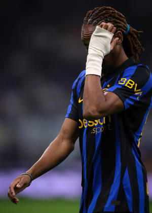 FC Internazionale v Parma Calcio 1913 - Serie A - Season 2026-2027 Milan, Italy, 10th October 2026. Djed Spence of FC Internazionale reacts during the FC Internazionale vs Parma Calcio 1913 Serie A match at Giuseppe Meazza, Milan. Picture credit should read: Jonathan Moscrop Milan Stadio Giuseppe Meazza Italy
