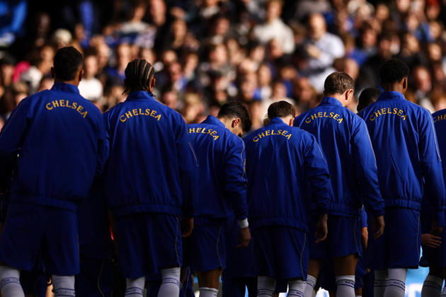 Chelsea gegen Bournemouth, 10. Oktober 2026, London, Premier League, Fußball: Chelsea gegen Bournemouth – Chelsea-Spieler in ihren Jacken vor dem Spiel. Foto: Jacques Feeney, Offside, London, Großbritannien Copyright: xJacquesxFeeneyx xOffsidexOffside