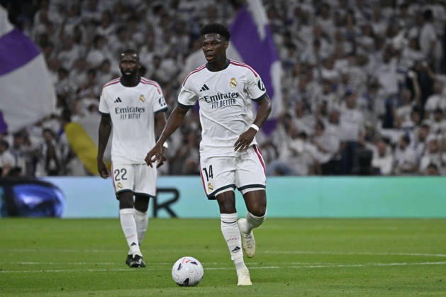 October 10, 2026, Madrid, Madrid, Spain: 14 AURELIEN TCHOUAMENI of Real Madrid CF in action during the match on Matchday 8 of the 2026-27 National League First Division Championship between REAL MADRID C.F. and VILLARREAL CF, played at the Bernabeu Stadium on October 10, 2026, in Madrid, Spain. REAL MADRID C.F. Vs. VILLARREAL CF - 2026 27 National League First Division Championship 10.10.26 - ZUMAc312 20261010_zsp_c312_185 Copyright: xOscarxManuelxSanchezx