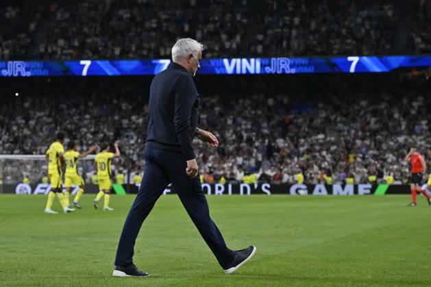 October 10, 2026, Madrid, Madrid, Spain: JOSE MOURINHO heach coach of Real Madrid CF celebrates the goal with his teammates, even though it was later disallowed during the match on Matchday 8 of the 2026-27 National League First Division Championship between REAL MADRID C.F. and VILLARREAL CF, played at the Bernabeu Stadium on October 10, 2026, in Madrid, Spain. Madrid Spain - ZUMAc312 20261010_zsp_c312_250 Copyright: xOscarxManuelxSanchezx