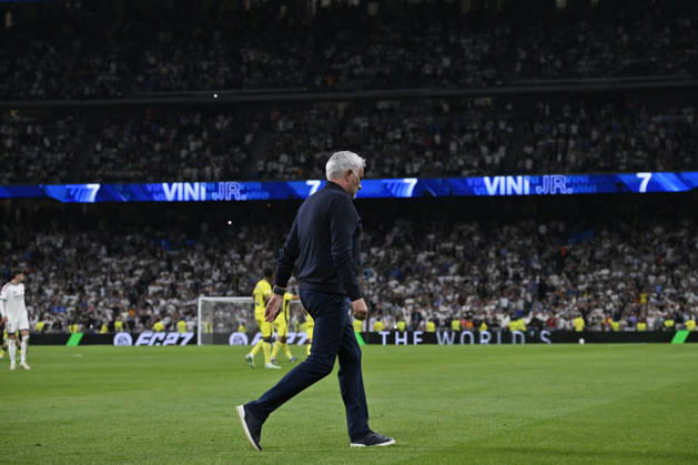 October 10, 2026, Madrid, Madrid, Spain: JOSE MOURINHO heach coach of Real Madrid CF celebrates the goal with his teammates, even though it was later disallowed during the match on Matchday 8 of the 2026-27 National League First Division Championship between REAL MADRID C.F. and VILLARREAL CF, played at the Bernabeu Stadium on October 10, 2026, in Madrid, Spain. Madrid Spain - ZUMAc312 20261010_zsp_c312_251 Copyright: xOscarxManuelxSanchezx