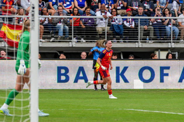 USA v Spain - Women s International Friendly, Länderspiel, Nationalmannschaft WASHINGTON D.C., UNITED STATES - OCTOBER 10: Eva Navarro of Spain celebrates after scoring a goal during Women s International Friendly football match between USA and Spain at Audi Field Stadium in Washington D.C., United States on October 10, 2026. Hasan Akbas Anadolu District of Columbia United States. Editorial use only. Please get in touch for any other usage. Copyright: x2026xAnadoluxHasanxAkbasx