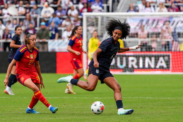 USA v Spain - Women s International Friendly, Länderspiel, Nationalmannschaft WASHINGTON D.C., UNITED STATES - OCTOBER 10: Lily Yohannes (6) of USA in action during Women s International Friendly football match between USA and Spain at Audi Field Stadium in Washington D.C., United States on October 10, 2026. Hasan Akbas Anadolu District of Columbia United States. Editorial use only. Please get in touch for any other usage. Copyright: x2026xAnadoluxHasanxAkbasx