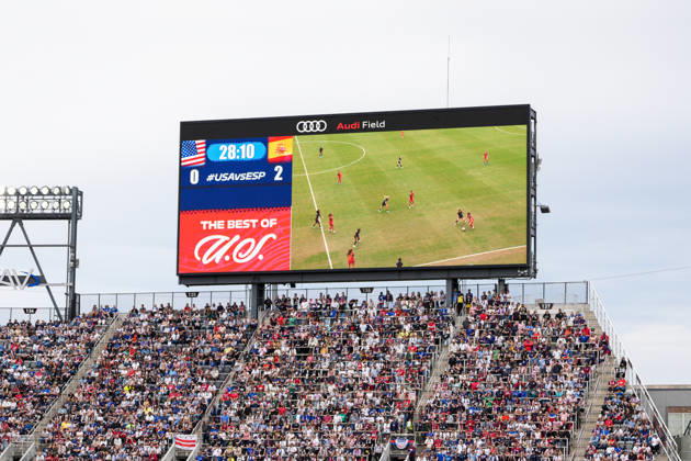 USA v Spain - Women s International Friendly, Länderspiel, Nationalmannschaft WASHINGTON D.C., UNITED STATES - OCTOBER 10: A view of the scoreboard during Women s International Friendly football match between USA and Spain at Audi Field Stadium in Washington D.C., United States on October 10, 2026. Patri Guijarro and Eva Navarro scored in the first 14 minutes to lift Spain to a 2-0 victory over the United States. Hasan Akbas Anadolu District of Columbia United States. Editorial use only. Please get in touch for any other usage. Copyright: x2026xAnadoluxHasanxAkbasx