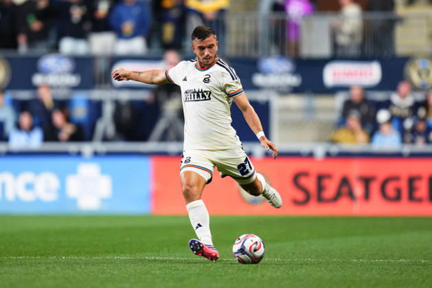 October 10, 2026: Philadelphia Union Defender Kai Wagner (27) kicks the ball during the first half of an MLS, Fussball Herren, USA match against Real Salt Lake at Subaru Park in Chester, Pennsylvania. CSM MLS 2026: Union Vs Salt Lake OCT 10 - ZUMAc04_ 20261010_zma_c04_268 Copyright: xKylexRoddenx