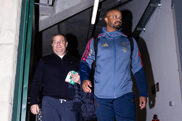 Germany: FC Augsburg vs. FC Bayern Munich, Bundesliga 1, Matchday 5, 2026–27 Season, WWK Arena Augsburg. Max Eberl, sporting director of FC Bayern Munich, and Vincent Kompany, head coach of FC Bayern Munich, upon arrival at the WWK Arena in Augsburg. Augsburg, WWK Arena, Bayern, Germany Copyright: xBenedictxChristx