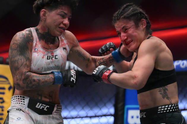 October 10, 2026, Las Vegas, Nevada, USA: LOOPY GODINEZ defeats KETLEN SOUZA by unanimous decision (29-28, 29-28, 29-28) during UFC Fight Night night the Meta APEX in Las Vegas. UFC Fight Night: Loopy Godinez Defeats Ketlen Souza By Unanimous Decision. - ZUMAo117 20261010_zsp_o117_010 Copyright: xMikaelxOnax
