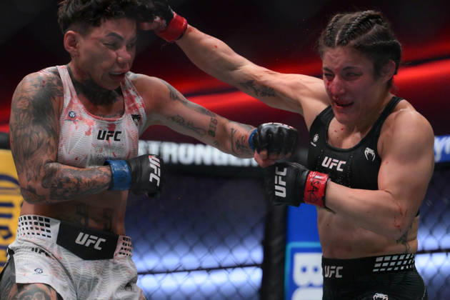 October 10, 2026, Las Vegas, Nevada, USA: LOOPY GODINEZ defeats KETLEN SOUZA by unanimous decision (29-28, 29-28, 29-28) during UFC Fight Night night the Meta APEX in Las Vegas. Las Vegas USA - ZUMAo117 20261010_zsp_o117_013 Copyright: xMikaelxOnax