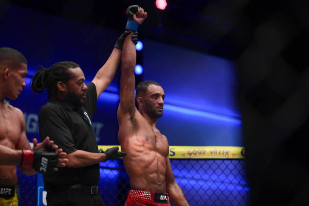 October 10, 2026, Las Vegas, Nevada, USA: JAI HERBERT defeats MATHEUS CAMILO by unanimous decision (29-28, 29-28, 29-28) during UFC Fight Night night the Meta APEX in Las Vegas. UFC Fight Night: Co-Main Event: Jai Herbert Defeats Matheus Camilo By Unanimous Decision. - ZUMAo117 20261010_zsp_o117_019 Copyright: xMikaelxOnax
