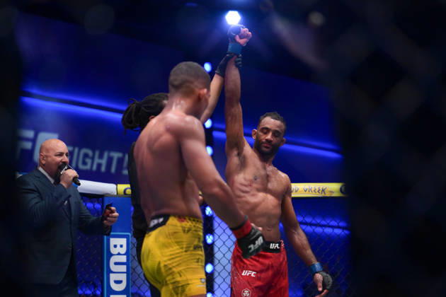 October 10, 2026, Las Vegas, Nevada, USA: JAI HERBERT defeats MATHEUS CAMILO by unanimous decision (29-28, 29-28, 29-28) during UFC Fight Night night the Meta APEX in Las Vegas. UFC Fight Night: Co-Main Event: Jai Herbert Defeats Matheus Camilo By Unanimous Decision. - ZUMAo117 20261010_zsp_o117_026 Copyright: xMikaelxOnax