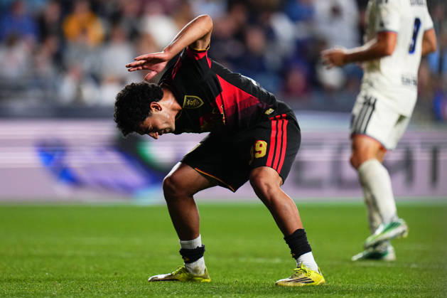 October 10, 2026: Real Salt Lake Forward Aiden Hezarkhani (39) reacts after a missed shot during the second half of an MLS, Fussball Herren, USA match against the Philadelphia Union at Subaru Park in Chester, Pennsylvania. CSM MLS 2026: Union Vs Salt Lake OCT 10  - ZUMAc04_ 20261010_zma_c04_306 Copyright: xKylexRoddenx