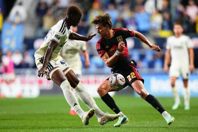 October 10, 2026: Philadelphia Union Defender Neil Pierre (44) and Real Salt Lake Forward Sergi Solans (22) battle for the ball during the second half of an MLS, Fussball Herren, USA match at Subaru Park in Chester, Pennsylvania. CSM MLS 2026: Union Vs Salt Lake OCT 10  - ZUMAc04_ 20261010_zma_c04_313 Copyright: xKylexRoddenx
