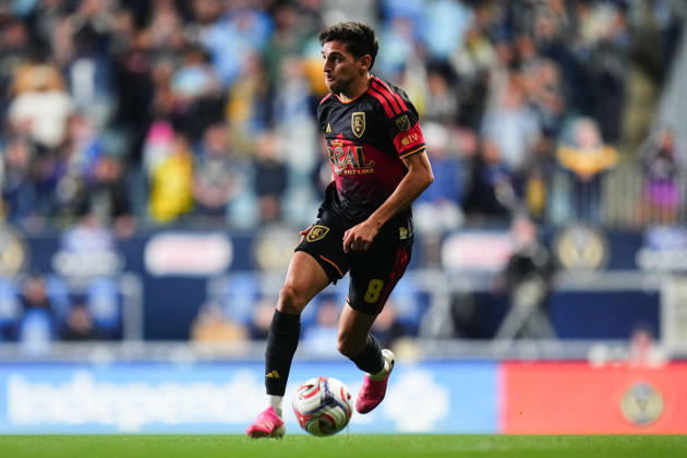 October 10, 2026: Real Salt Lake Midfielder Juan Manuel Sanabria (8) controls the ball during the second half of an MLS, Fussball Herren, USA match against the Philadelphia Union at Subaru Park in Chester, Pennsylvania. CSM Chester United States of America - ZUMAc04_ 20261010_zma_c04_317 Copyright: xKylexRoddenx