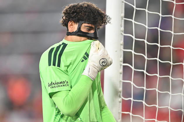October 10, 2026, Harrison, New Jersey, United States of America: Harrison, New Jersey United States of America. 10 Oct, 2026. San Diego FC goalkeeper CJ DOS SANTOS (1) in action at Sports Illustrated Stadium New York defeats San Diego 4 to 1. Credit: , Jr. Zuma Press Harrison United States of America - ZUMAa301 20261010_aaf_a301_020 Copyright: xBrooksxVonxArxx