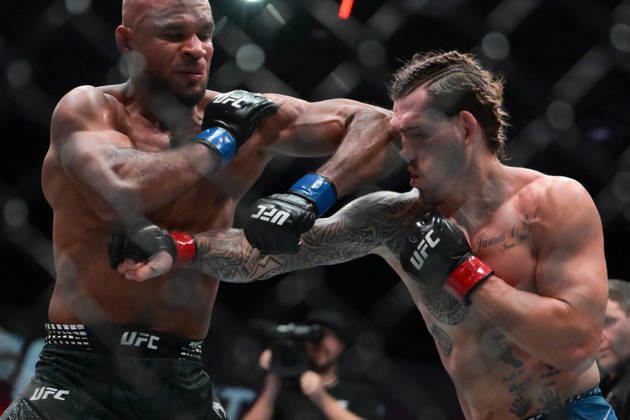 October 10, 2026, Las Vegas, Nevada, USA: BRENDAN ALLEN defeats CHRISTIAN LEROY DUNCAN by submission (rear-naked choke) at 2:46 of Round 5 during UFC Fight Night night the Meta APEX in Las Vegas. Las Vegas USA - ZUMAo117 20261010_zsp_o117_036 Copyright: xMikaelxOnax