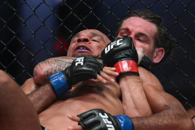 October 10, 2026, Las Vegas, Nevada, USA: BRENDAN ALLEN defeats CHRISTIAN LEROY DUNCAN by submission (rear-naked choke) at 2:46 of Round 5 during UFC Fight Night night the Meta APEX in Las Vegas. Las Vegas USA - ZUMAo117 20261010_zsp_o117_041 Copyright: xMikaelxOnax