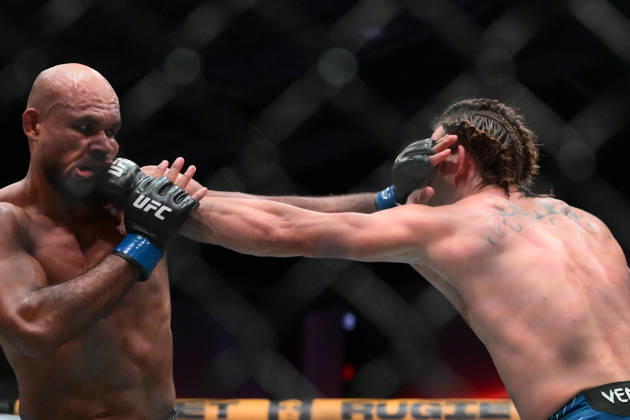 October 10, 2026, Las Vegas, Nevada, USA: BRENDAN ALLEN defeats CHRISTIAN LEROY DUNCAN by submission (rear-naked choke) at 2:46 of Round 5 during UFC Fight Night night the Meta APEX in Las Vegas. Las Vegas USA - ZUMAo117 20261010_zsp_o117_045 Copyright: xMikaelxOnax