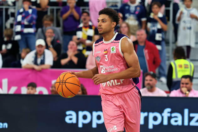 Kevin McClain, MLP Academics Heidelberg, 03 GER BBL MLP Academics Heidelberg SBB Baskets Wolmirstedt Basketball Barmer 2 Basketball Bundesliga ProA Matchday 4, 2026–2027 Season, October 10, 2026 GER MLP Academics Heidelberg SBB Baskets Wolmirstedt, Basketball Barmer 2 Basketball Bundesliga ProA Matchday 4, 2026–2027 Season, October 10, 2026, Heidelberg Copyright: xEibner-Pressefoto JoergxHirschx EP_JHH