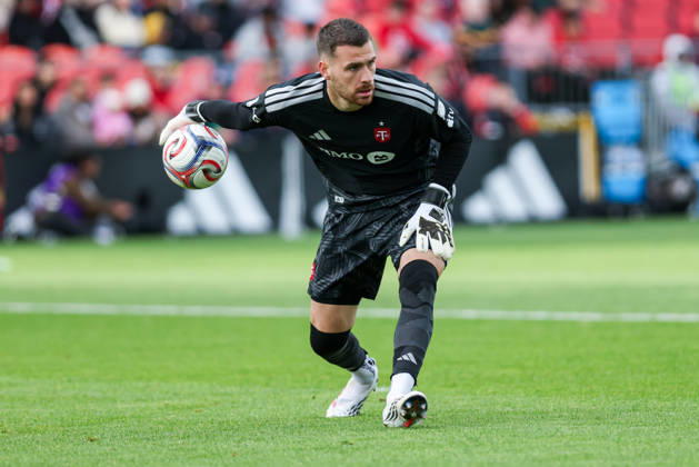 Toronto FC v CF Montreal Luka Gavran 1 of Toronto FC passes the ball during a Major League Soccer game between Toronto FC and CF Montreal at BMO Field in Toronto, Ontario, Canada, on October 10, 2026. Toronto Ontario Canada  Copyright: xIndrawanxKumalax originalFilename:kumala-majorlea261010_npJSZ